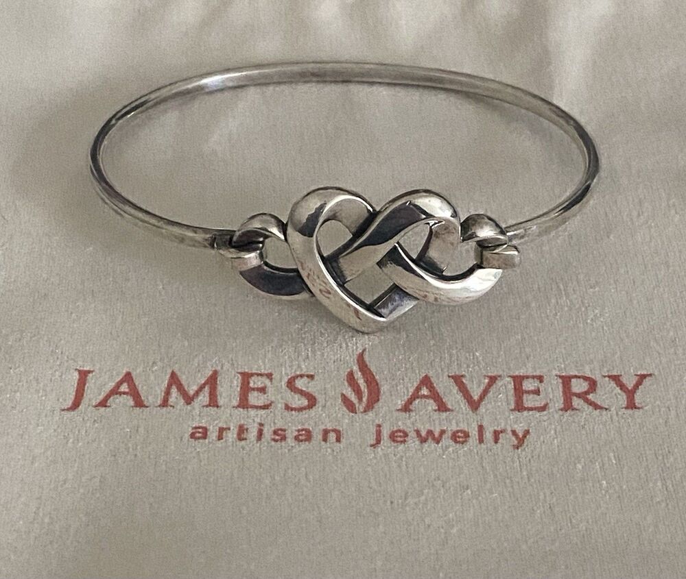 James Avery Retired Heart Knot Hook-On Bangle Bracelet